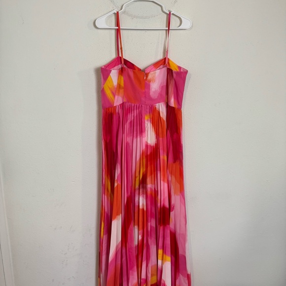 Hutch mali bustier Pink and Orange watercolor pleated Satin Gown - Picture 12 of 12